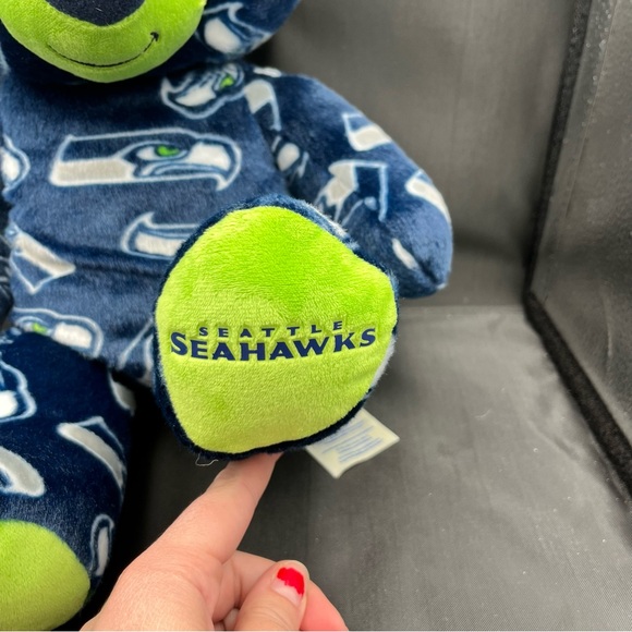Build A Bear Seattle Seahawks NFL Bear Plush Stuffed Animal 17” - heartbeat - Picture 5 of 10